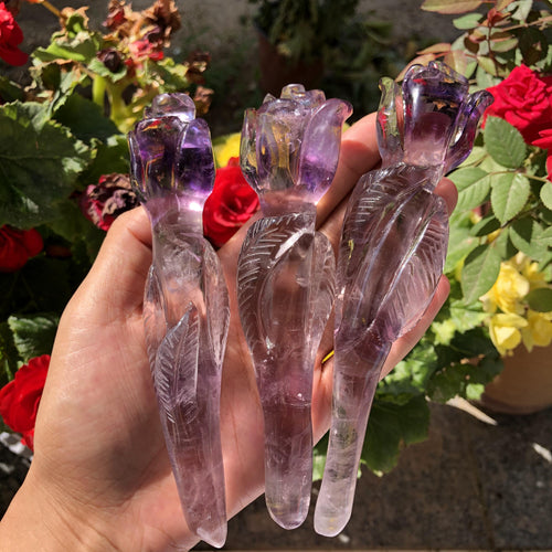 Amethyst Rose |Amethyst Crystal | Crystal Quartz | Third-Eye Chakra Valentine's Day Gift