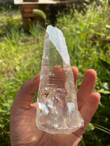 Huge Lemurian Quartz crystal with deep striations on the sides